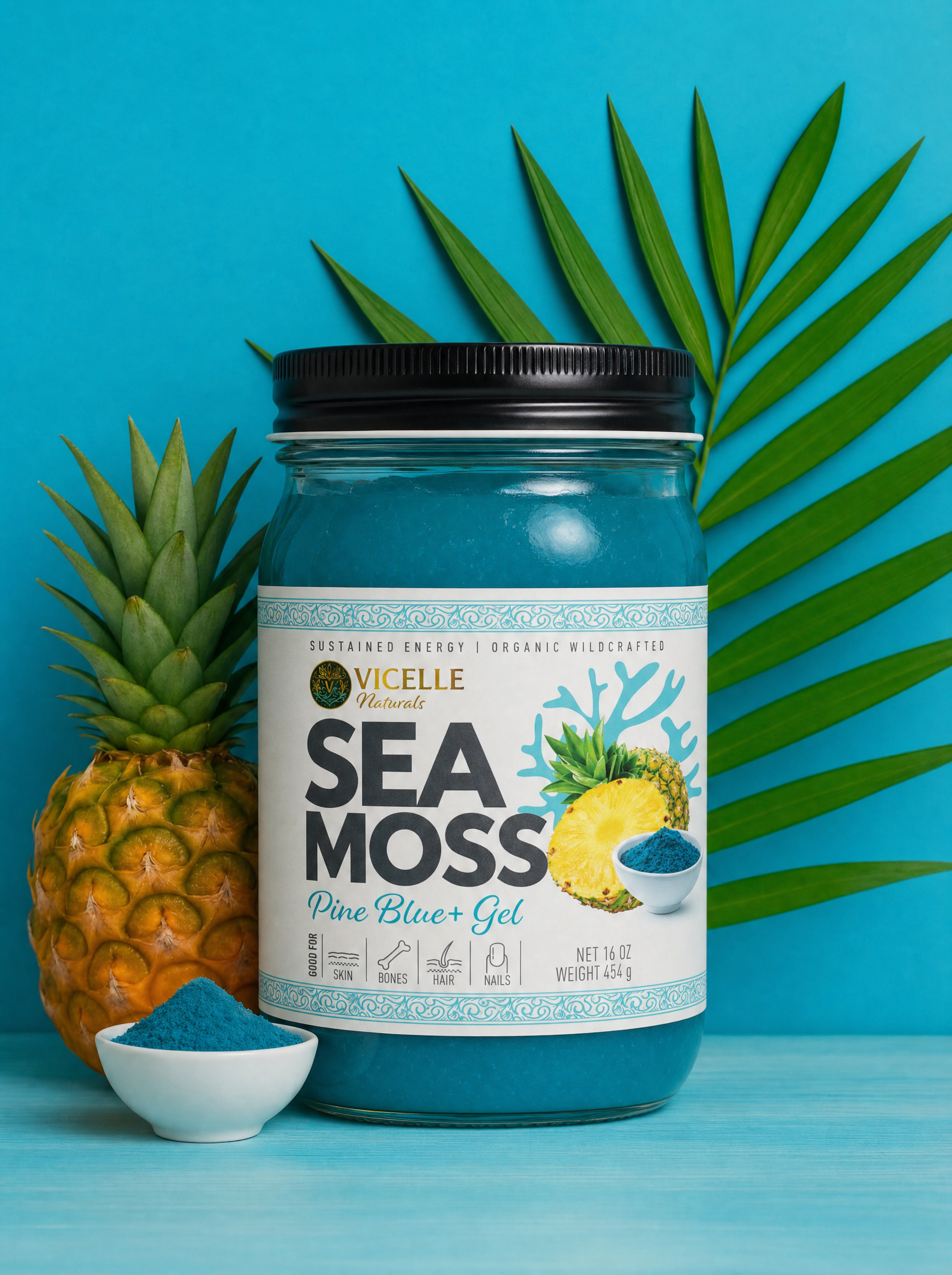 Pine Blue+ Sea Moss Gel | Antioxidant Mineral Support – Vicelle