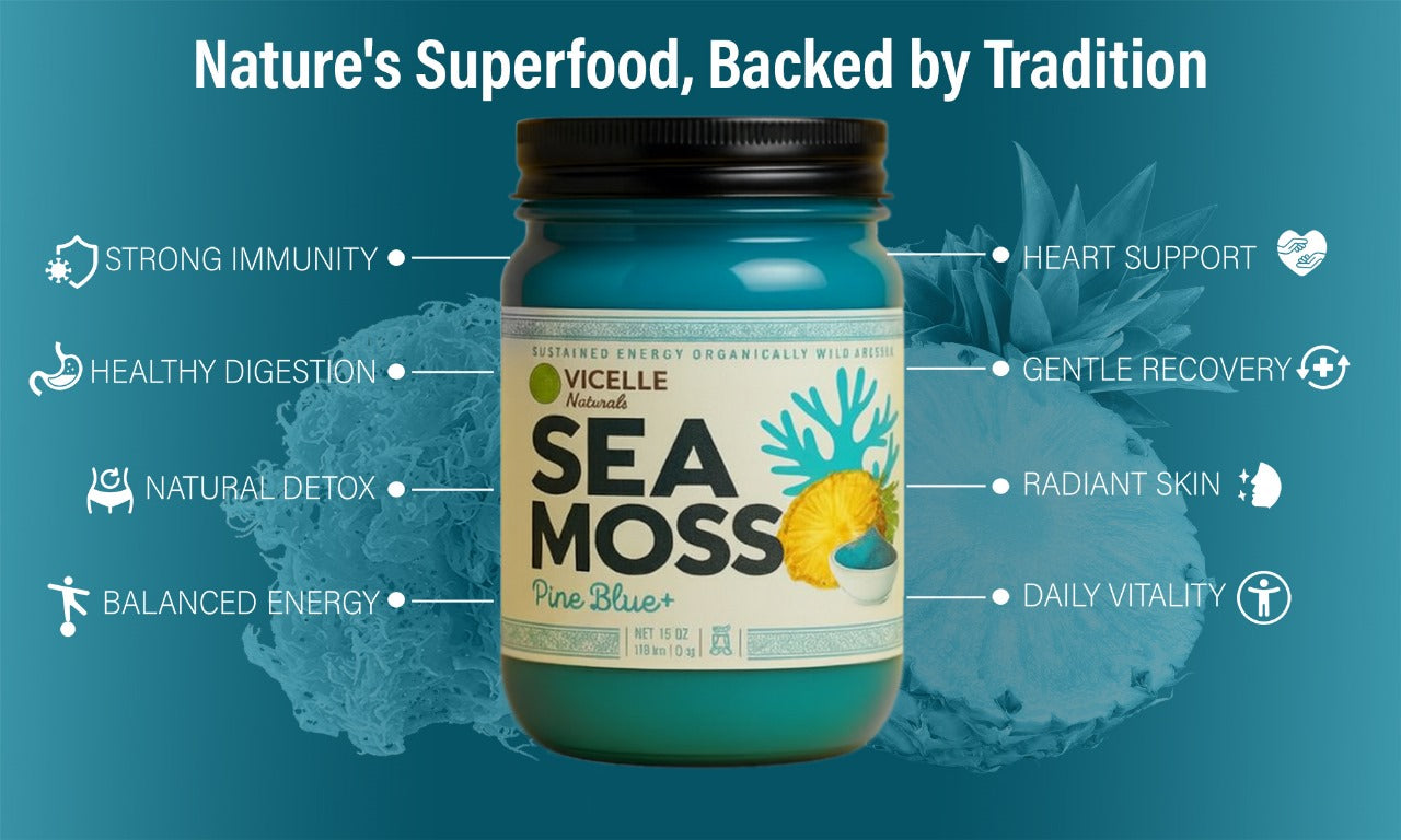 Pine Blue+ Sea Moss Gel - Product benefits