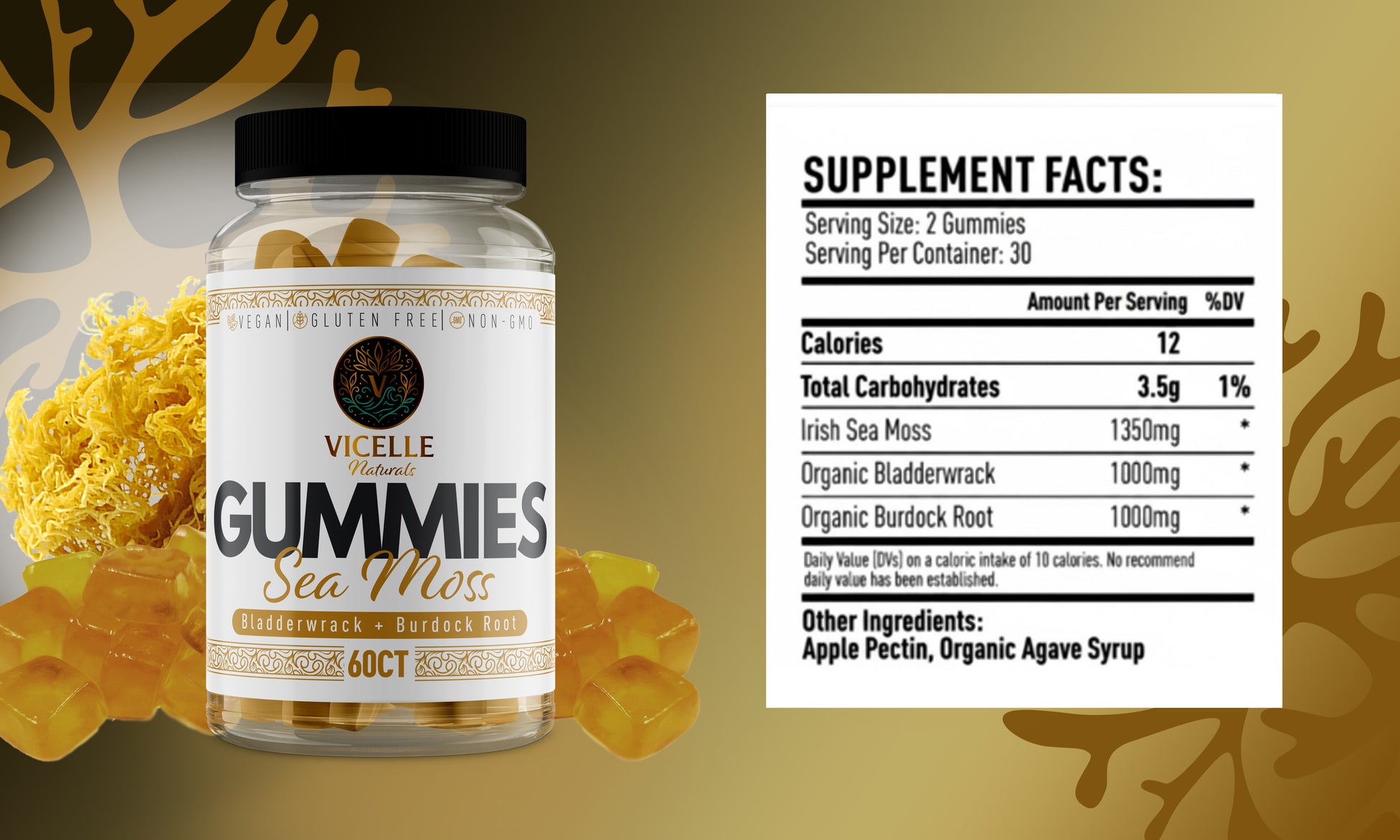 Seamoss Gummies Gold - Vicelle Naturals